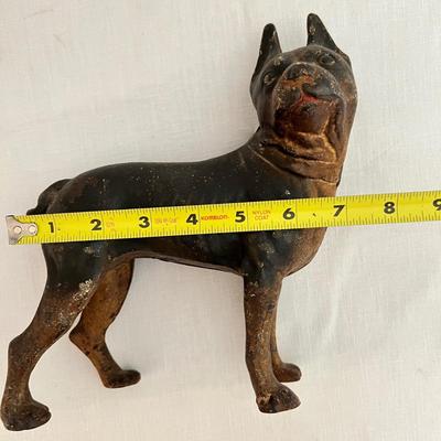 Vintage Cast Iron Boston Terrier Dog Figurine Doorstop