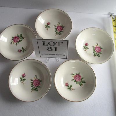 Vintage Paden City Potteries Berry Bowls, Set of 5