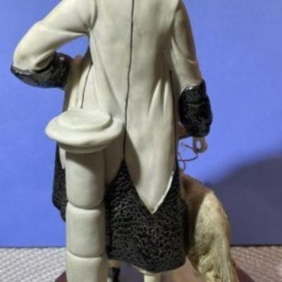 Vintage ROBERTO BRAMBILLO Italian Detailed Hand Painted Lady/Dog Sculpture/Figurine in VG Condition.