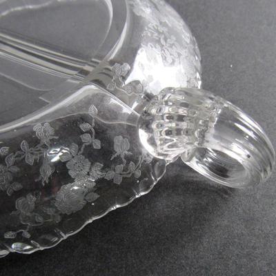 Vintage Cambridge Glass Rosepoint Divided Nappy