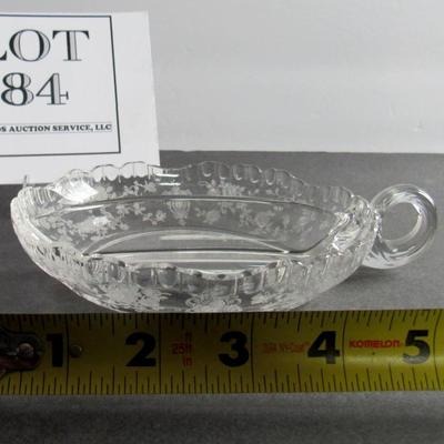 Vintage Cambridge Glass Rosepoint Divided Nappy