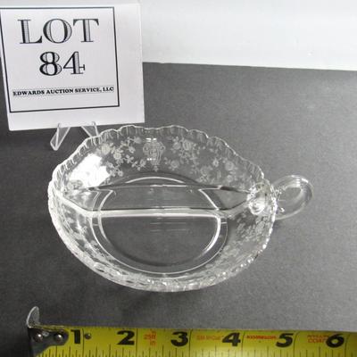 Vintage Cambridge Glass Rosepoint Divided Nappy