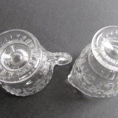 Vintage Cambridge Rosepoint Individual Sugar and Creamer and Salt Shaker