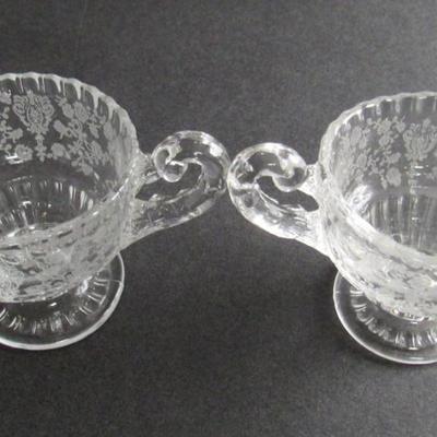 Vintage Cambridge Rosepoint Individual Sugar and Creamer and Salt Shaker