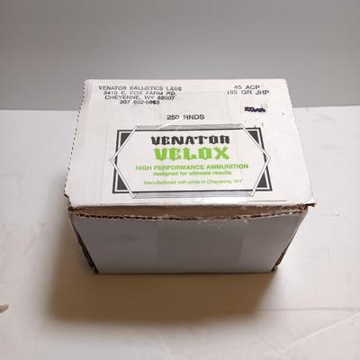 Venator Ballistics Velox High Performance Ammunition 45 ACP 185 GR JHP Ammunition