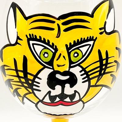 Pair (2) ~ LSU Tigers Hand Painted Wine Glasses