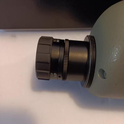 Cabela's non-Armor 75mm SSY76 spotting scope with padded storage case and original box.
