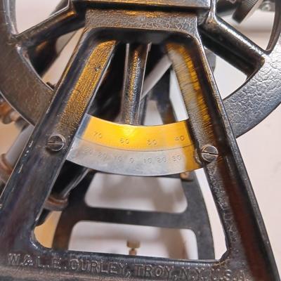 Antique W & L. E. Gurley Engineering Instrument Surveyors Precise Transit 132-F with original wooden Box
