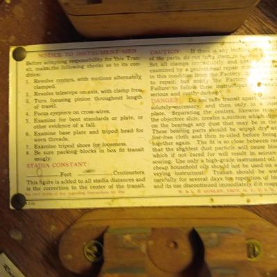 Antique W & L. E. Gurley Engineering Instrument Surveyors Precise Transit 132-F with original wooden Box