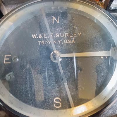 Antique W & L. E. Gurley Engineering Instrument Surveyors Precise Transit 132-F with original wooden Box