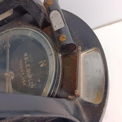 Antique W & L. E. Gurley Engineering Instrument Surveyors Precise Transit 132-F with original wooden Box