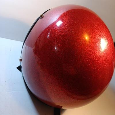 Vintage red Metal Flake - glitter bling and shine Motorcycle Helmet