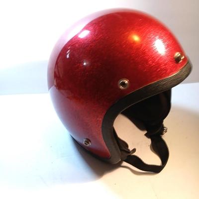 Vintage red Metal Flake - glitter bling and shine Motorcycle Helmet
