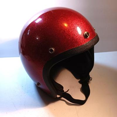 Vintage red Metal Flake - glitter bling and shine Motorcycle Helmet