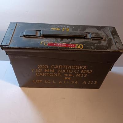 Military Issued 200 cartridge 7.62 MM, NATO M82 Cartons M13 Ammunition chest - metal ammo box