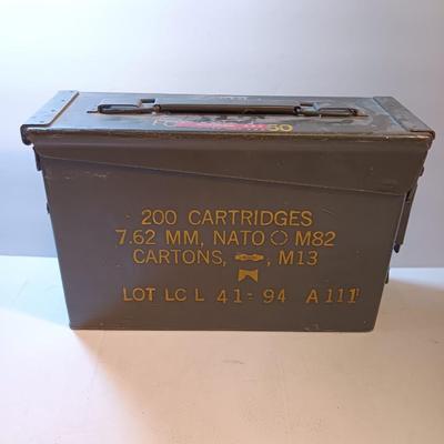 Military Issued 200 cartridge 7.62 MM, NATO M82 Cartons M13 Ammunition chest - metal ammo box