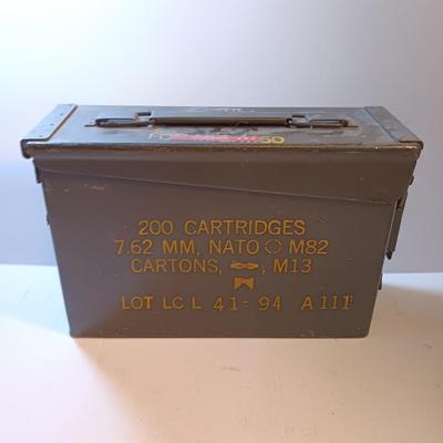 Military Issued 200 cartridge 7.62 MM, NATO M82 Cartons M13 Ammunition chest - metal ammo box