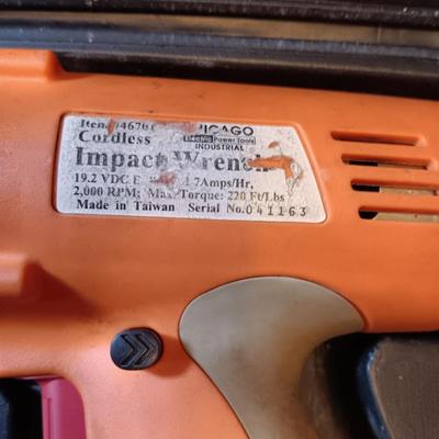 Chicago Cordless Impact Wrench 19.2 VDC 2,000 RPM with case charger and battery