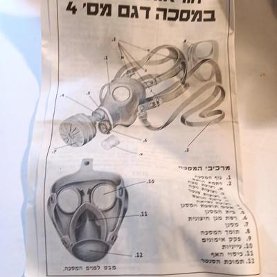 ONE Israeli GAS MASK, Filter & Instructions (In Hebrew) in Original Box