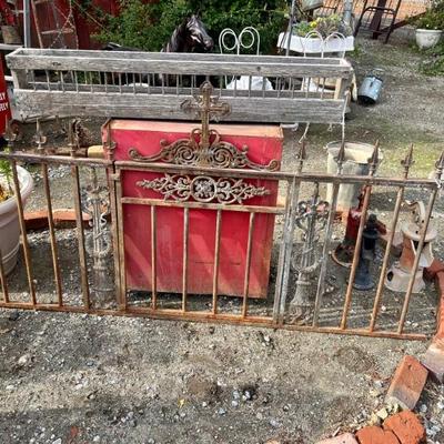 Antique Iron  Fence Panel w/Gate