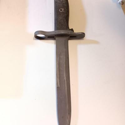Vintage military issued Bayonet with scabbard marked US M8A1