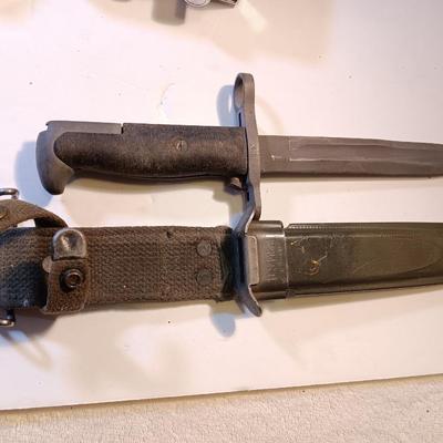 Vintage military issued Bayonet with scabbard marked US M8A1
