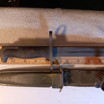 Vintage military issued Bayonet with scabbard marked US M8A1