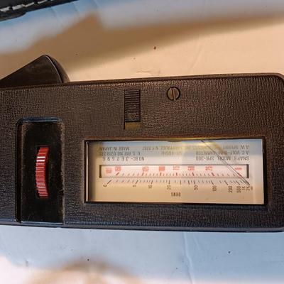 Vintage clamp meter with accessories and case
