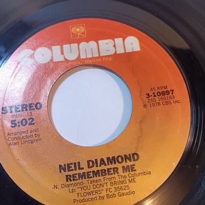Four Neil Diamond vinyl albums 45's records