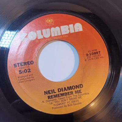 Four Neil Diamond vinyl albums 45's records