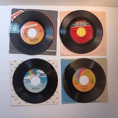 Four Neil Diamond vinyl albums 45's records
