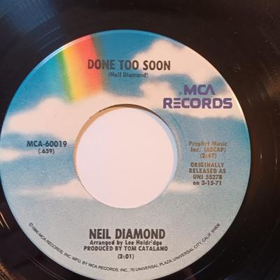 Four Neil Diamond vinyl albums 45's records