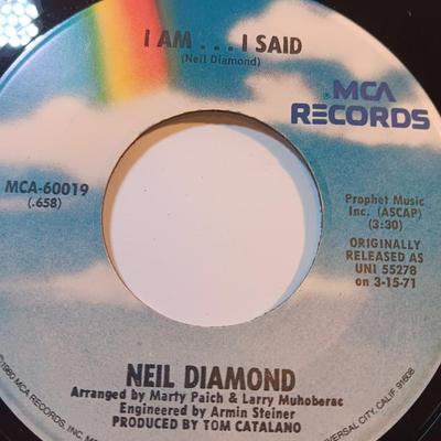 Four Neil Diamond vinyl albums 45's records