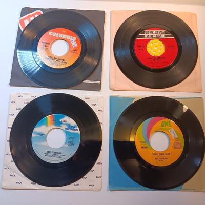 Four Neil Diamond vinyl albums 45's records