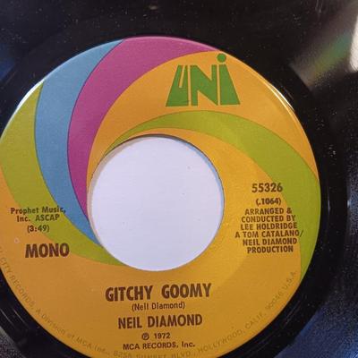 Four Neil Diamond vinyl albums 45's records