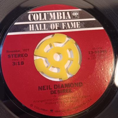 Four Neil Diamond vinyl albums 45's records