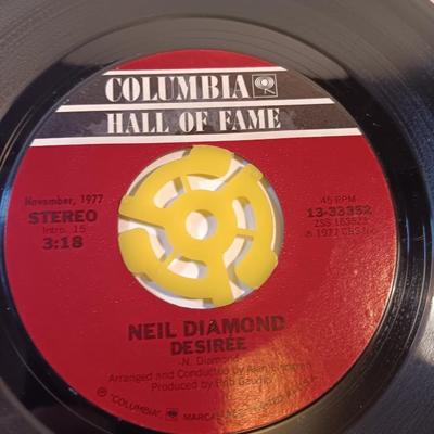 Four Neil Diamond vinyl albums 45's records