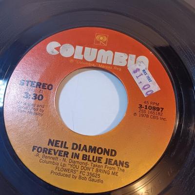 Four Neil Diamond vinyl albums 45's records