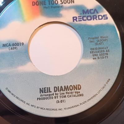 Four Neil Diamond vinyl albums 45's records