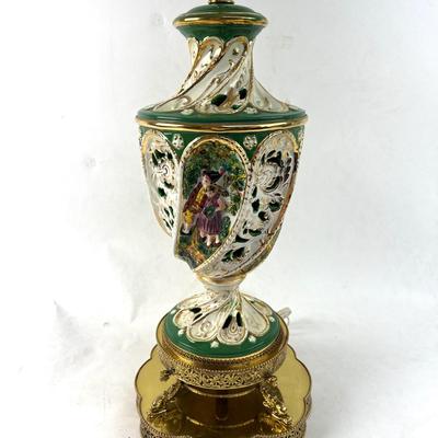 835 Capodimonte Green Lamp