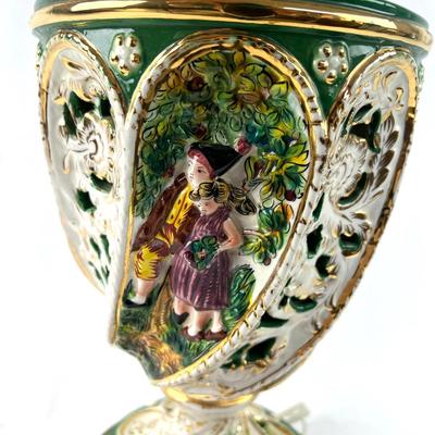 835 Capodimonte Green Lamp