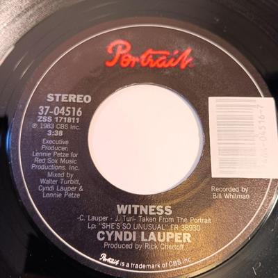 Vinyl albums 45's record - Cindy Lauper - She bop & All through the night