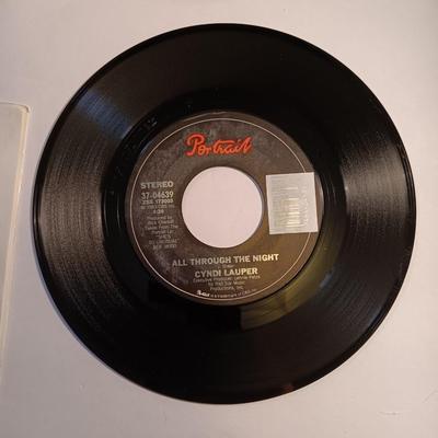 Vinyl albums 45's record - Cindy Lauper - She bop & All through the night