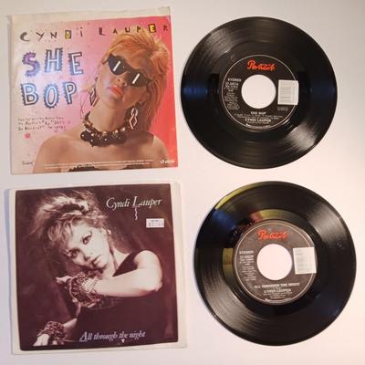 Vinyl albums 45's record - Cindy Lauper - She bop & All through the night