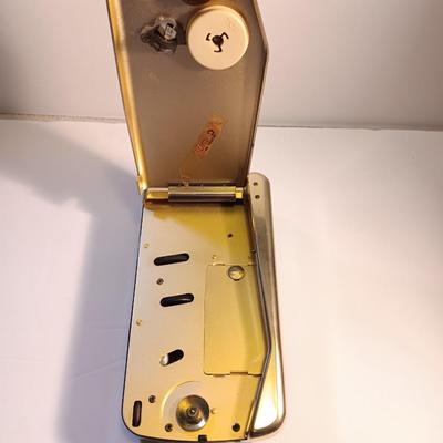 Antique RETRO Emerson Wondergram 1960 miniature portable record player for LPs and singles with leather case