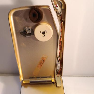 Antique RETRO Emerson Wondergram 1960 miniature portable record player for LPs and singles with leather case