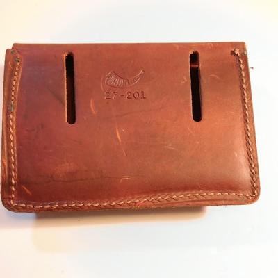 Vintage Leather Hunter ammo case with Western Super X power-point 375 H& H Magnum Ammunition