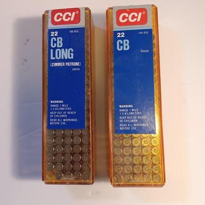 CCI 22 CB Long rifle ammunition and 22 CB