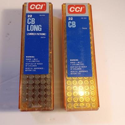 CCI 22 CB Long rifle ammunition and 22 CB