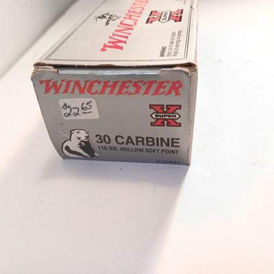 Winchester 30 carbine 110 gr. Hollow soft point Super X cartridges
